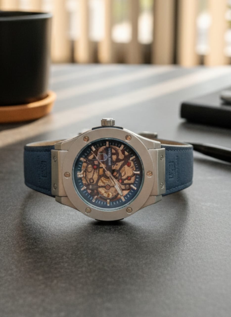 Hublot  Watch With Leather Strap