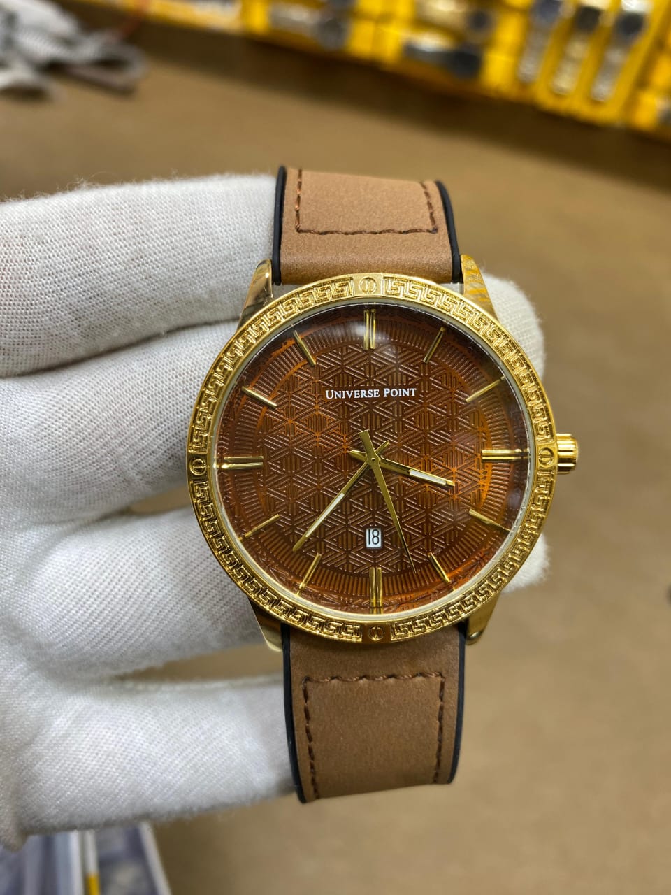 Universe Point Watch  With Lather Strap