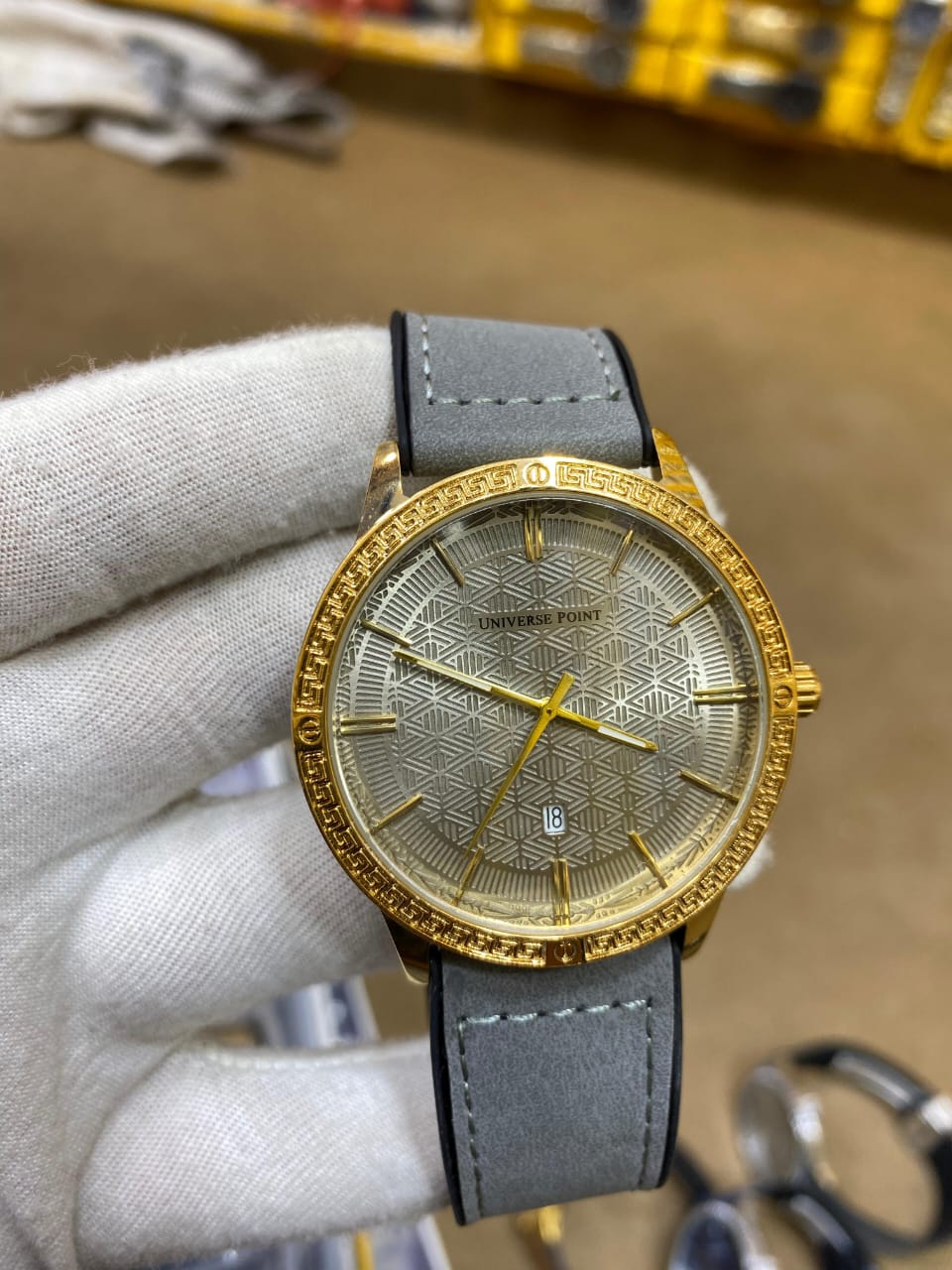 Universe Point Watch  With Lather Strap