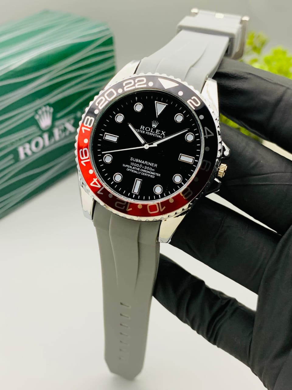 Rolex Watch GMT With Rottating Dial With Gray Color