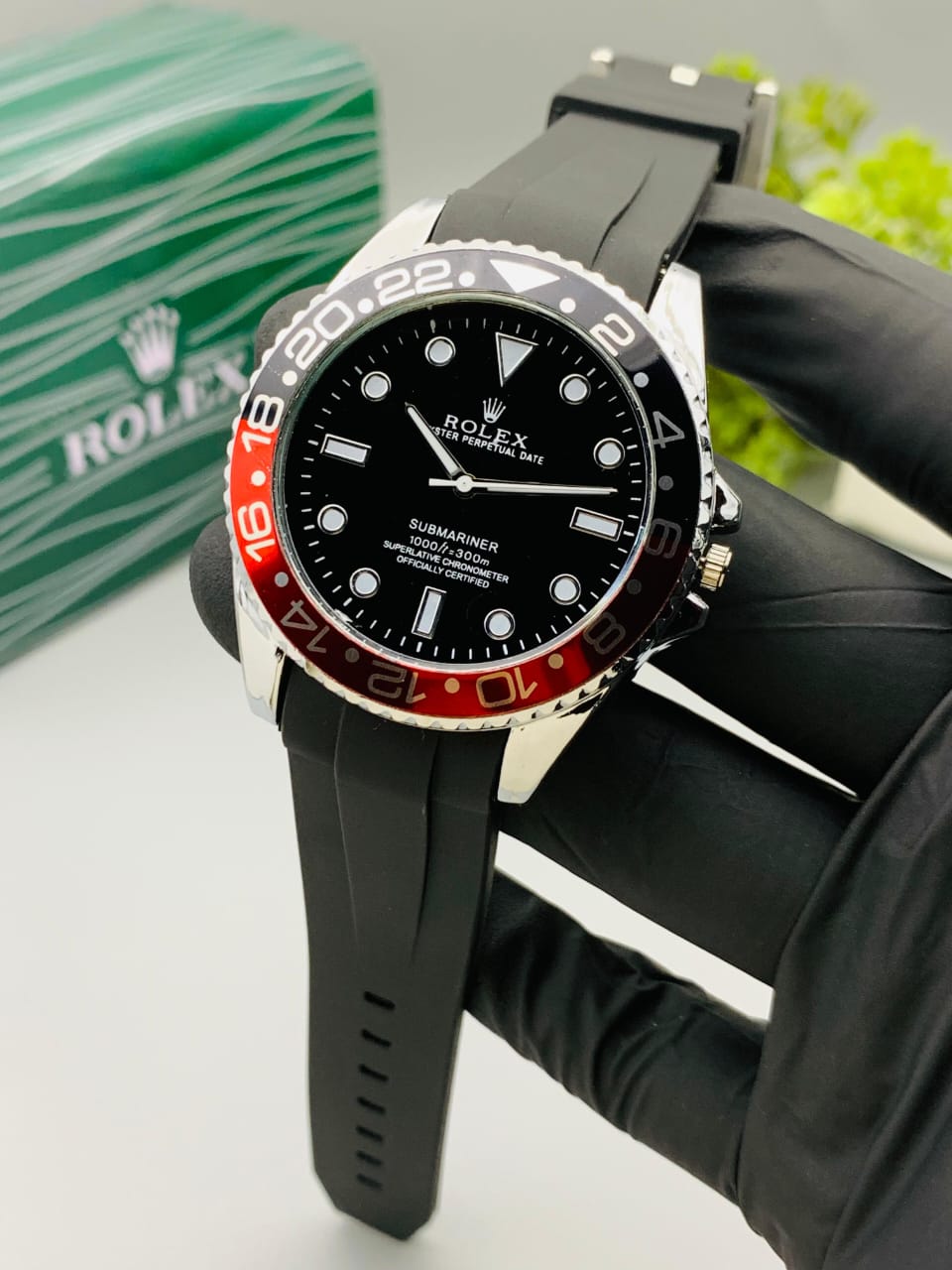 Rolex Watch GMT With Rottating Dial With Black Color